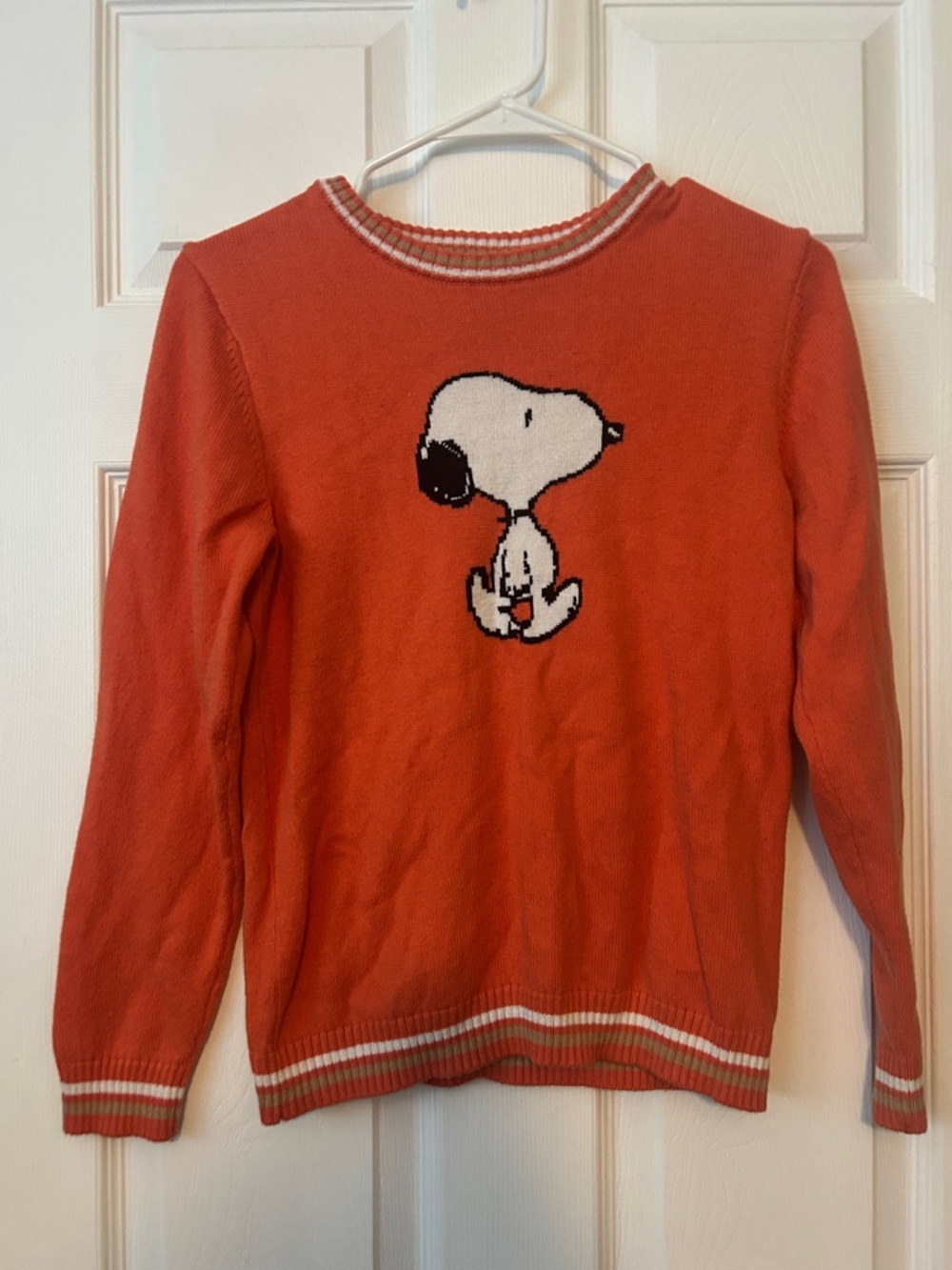 Kids Orange Snoopy Graphic Crewneck Sweater